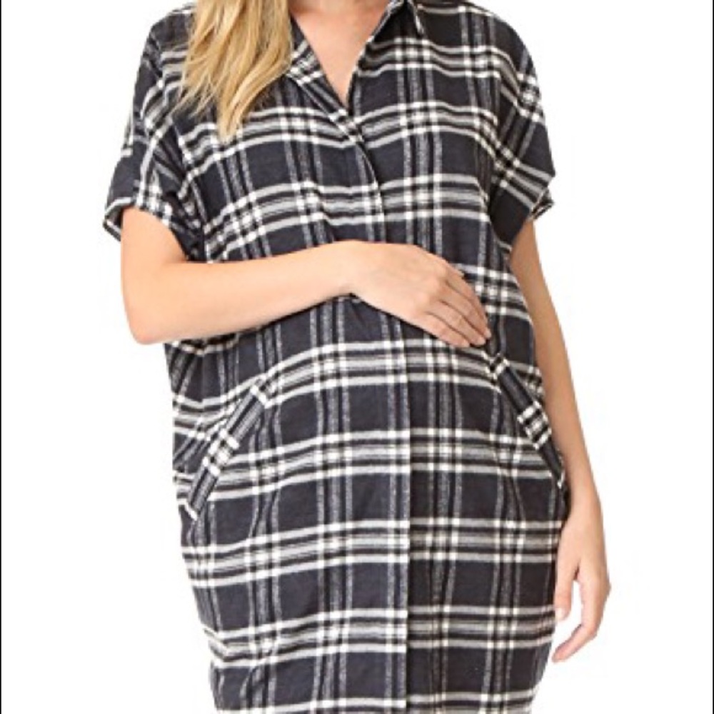Hatch The Buttondown Dress Plaid Flannel NWT